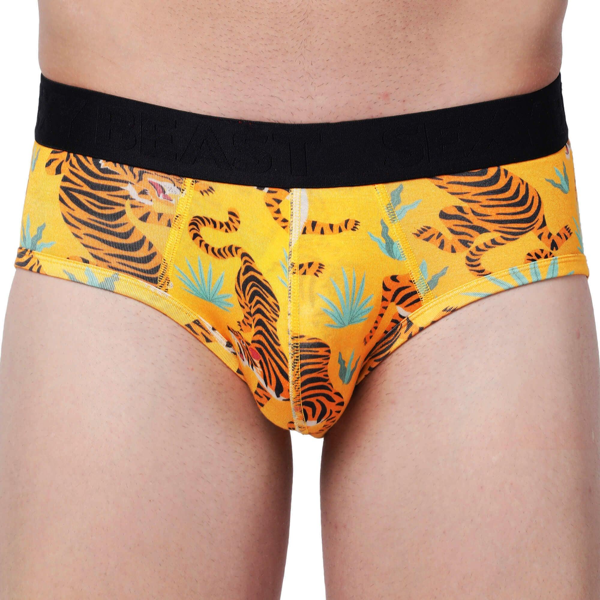 Yellow Tiger Briefs For Men