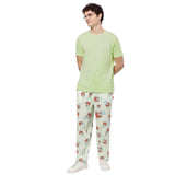 Lime Green Solid T-Shirt for Men