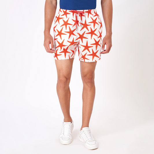 Red Starfish Boxer Shorts For Men 2000
