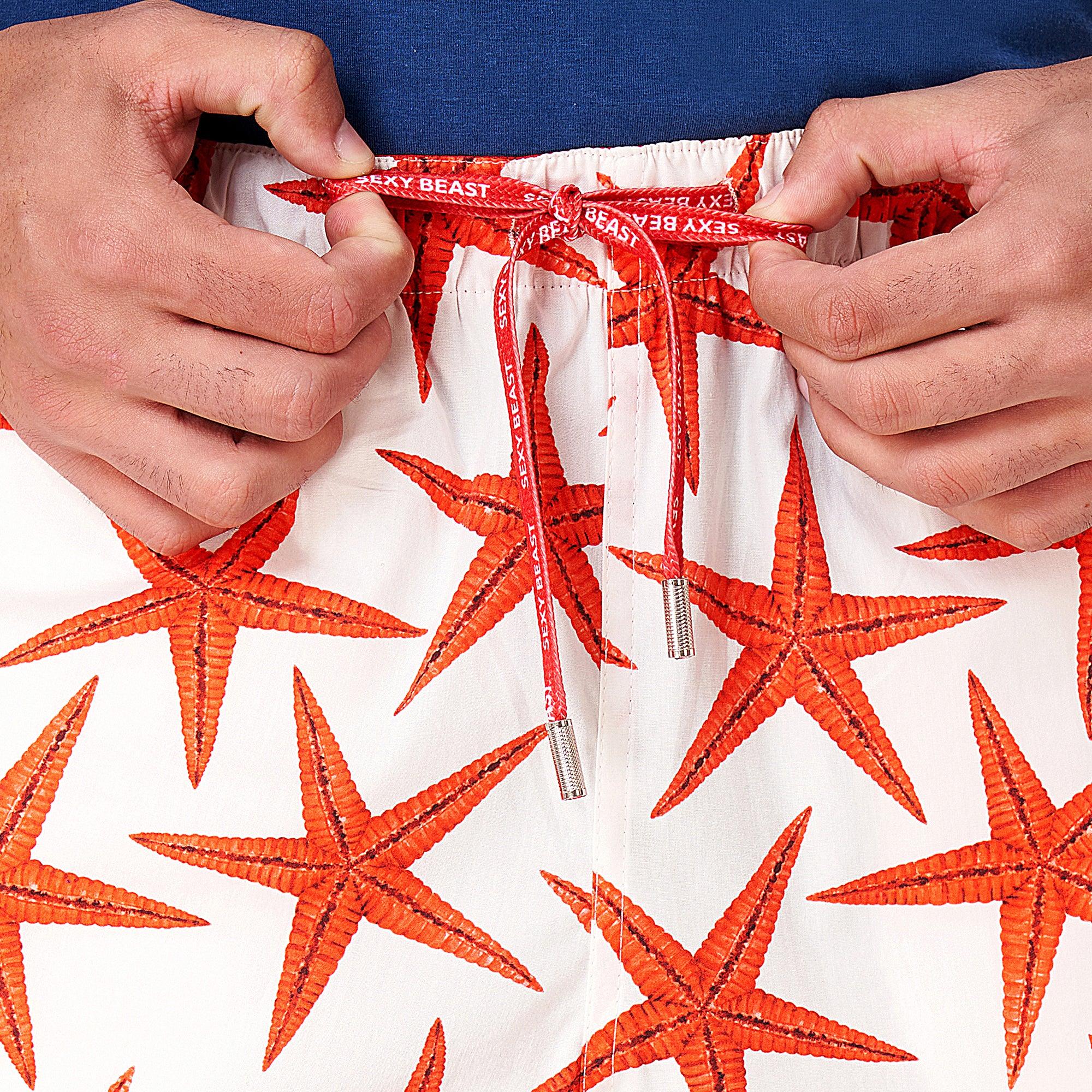 Red Starfish Boxer Shorts For Men