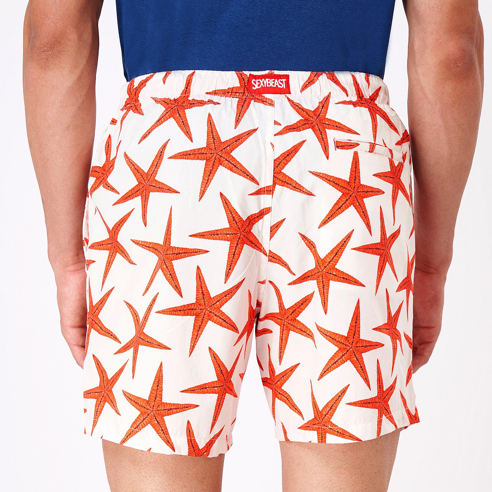 Red Starfish Boxer Shorts For Men