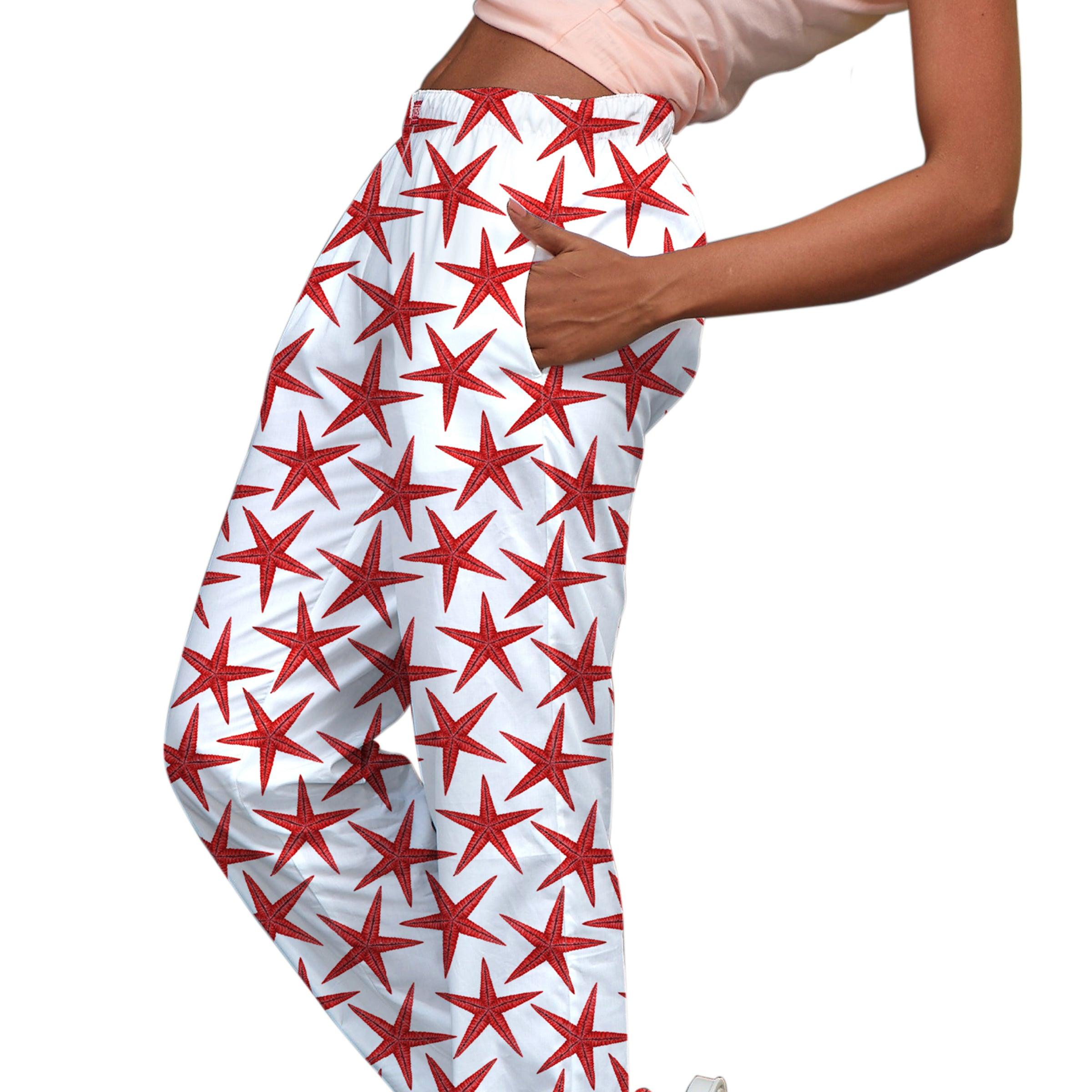 Red Starfish Pyjama For Women