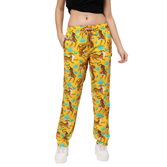 Yellow Tigers Pyjamas For Women 2000