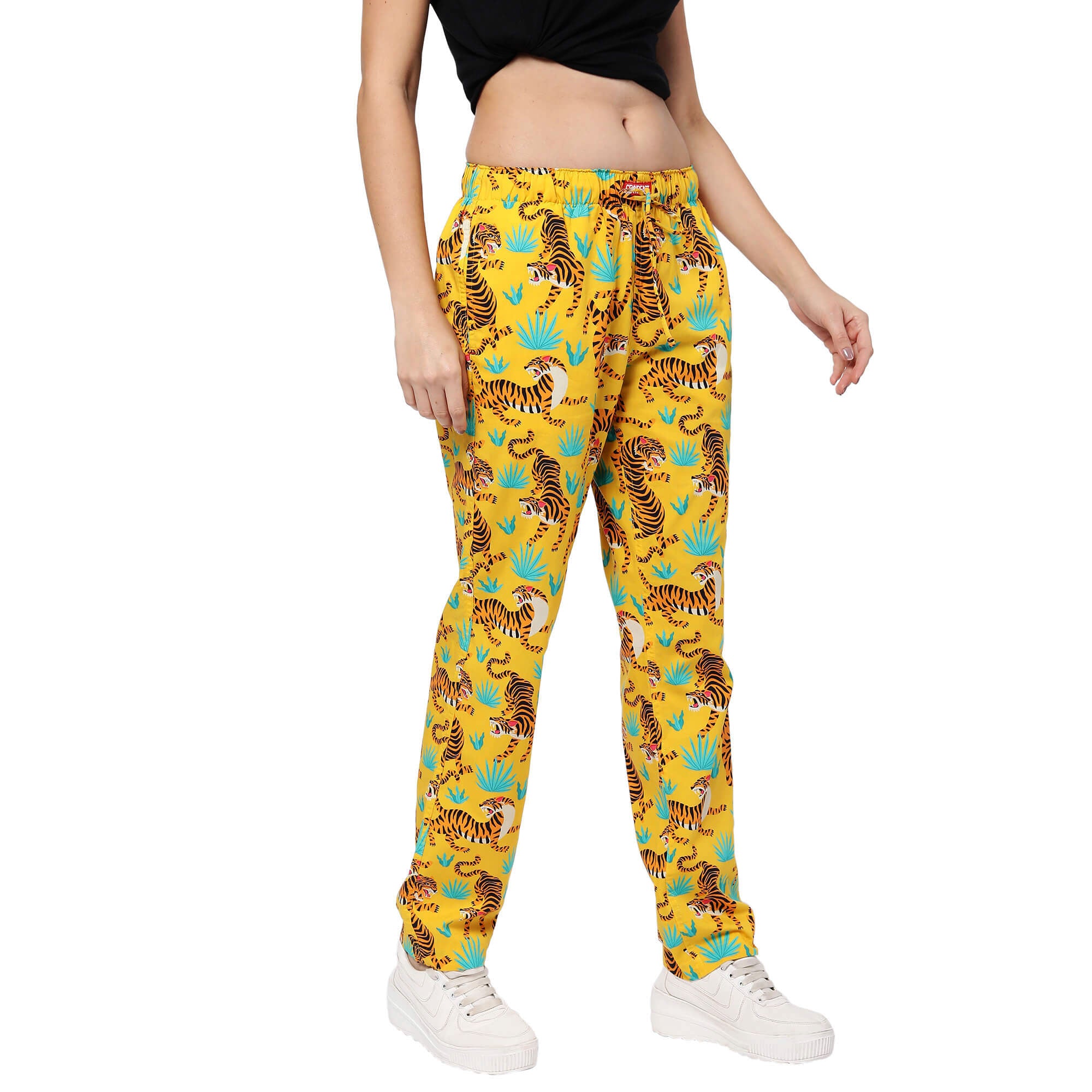 Yellow Tigers Pyjamas For Women