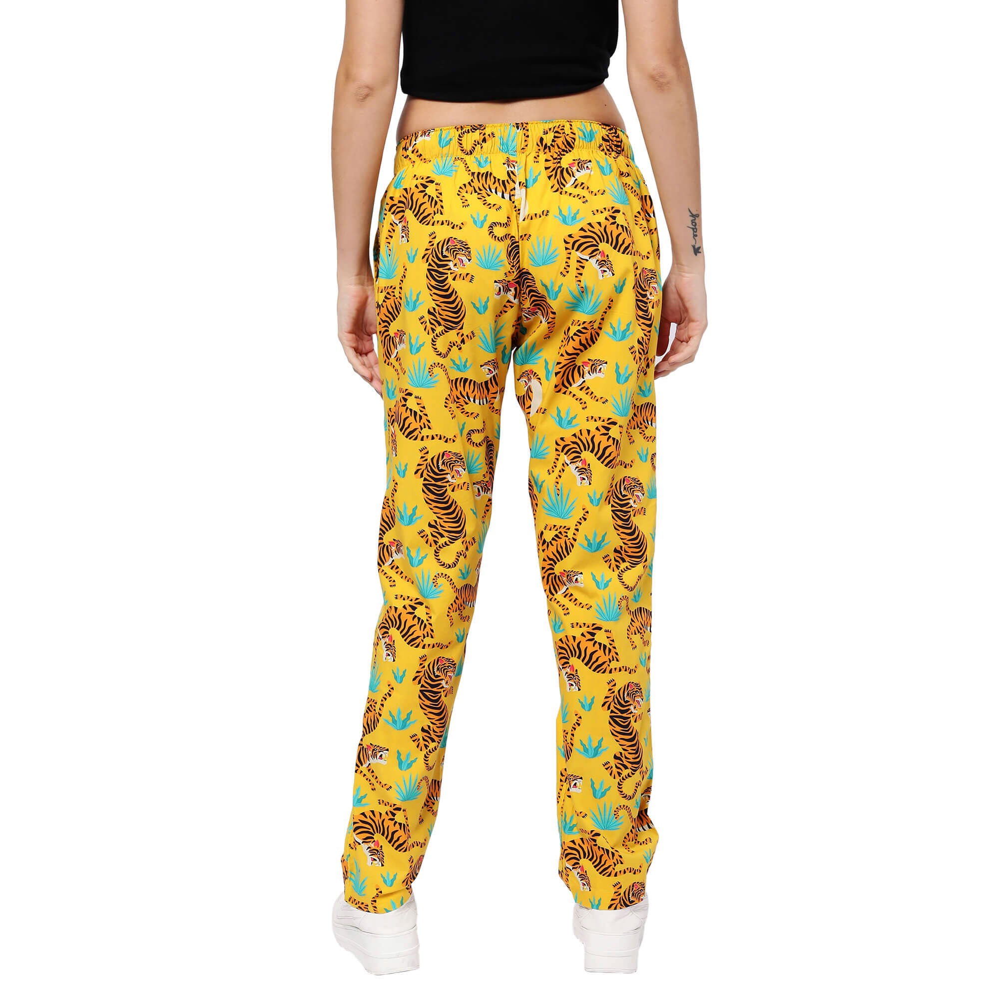 Yellow Tigers Pyjamas For Women