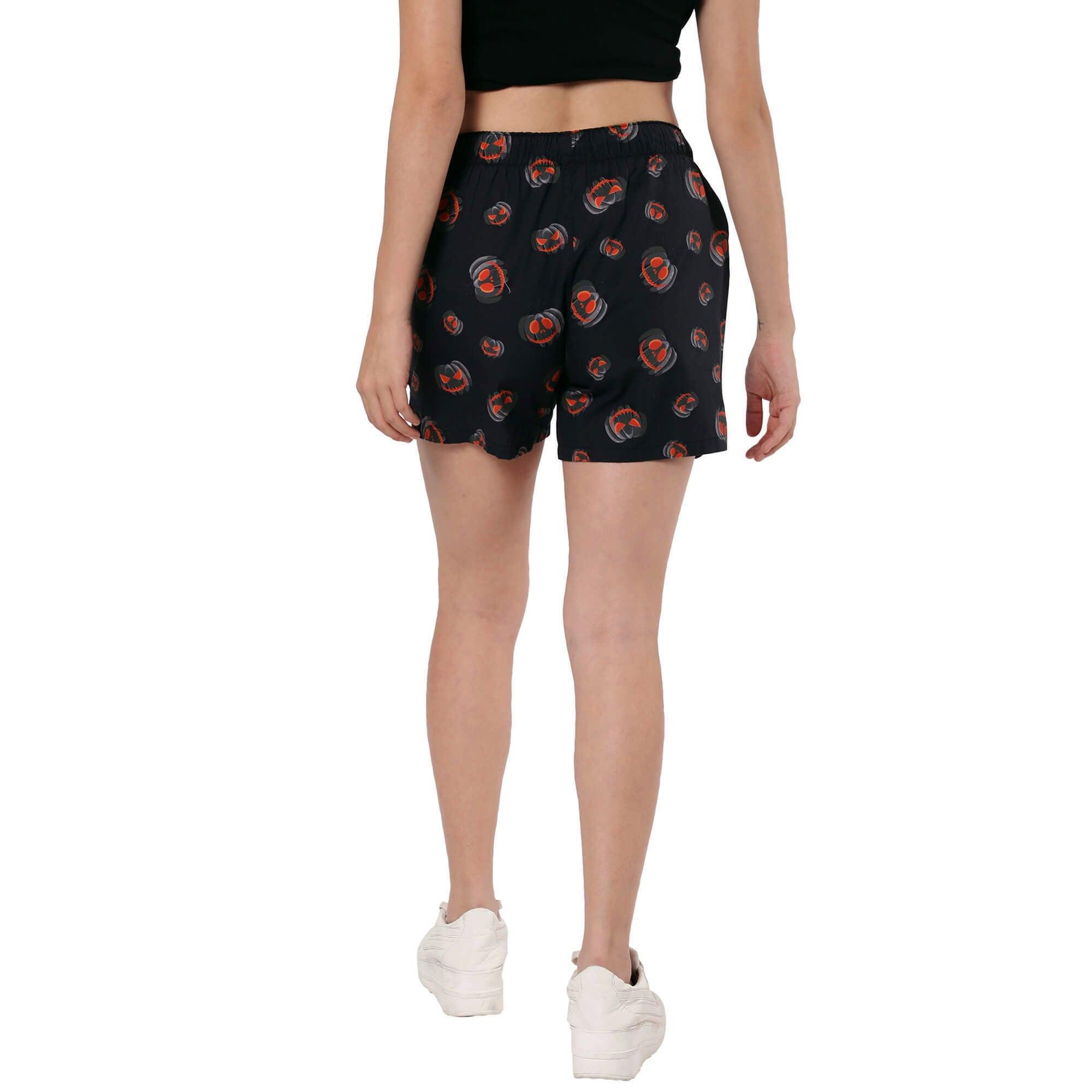 Halloween Pumpkins Boxer Shorts For Women