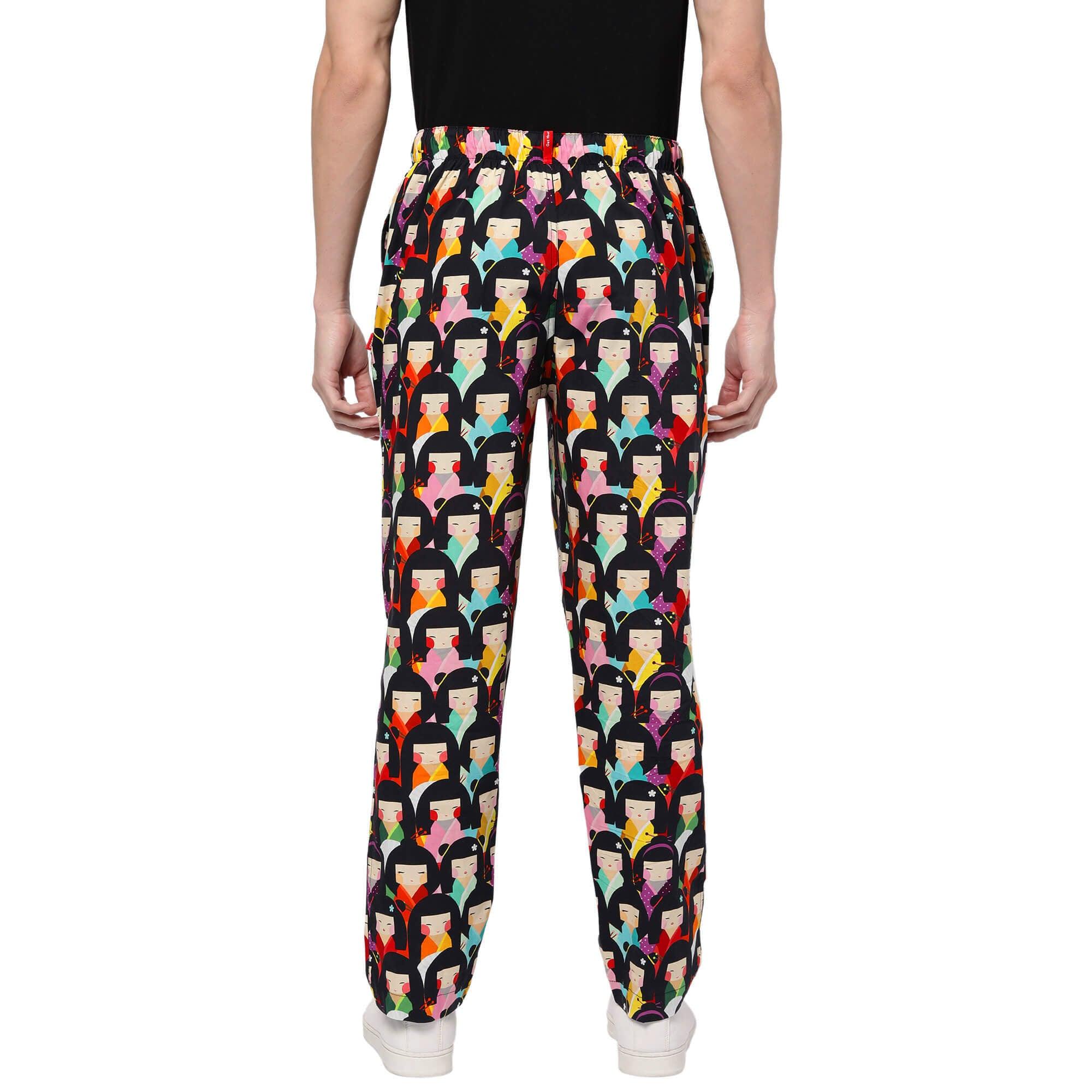 Japanese Dolls Printed Mens Pajamas