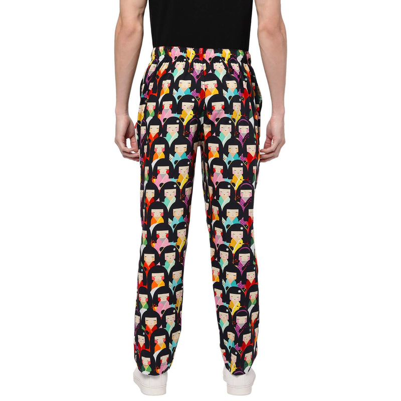 Japanese Dolls Printed Mens Pajamas
