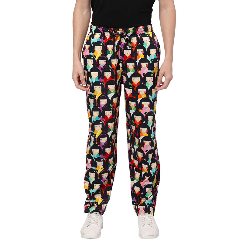 Japanese Dolls Printed Stylish Pajama For Men
