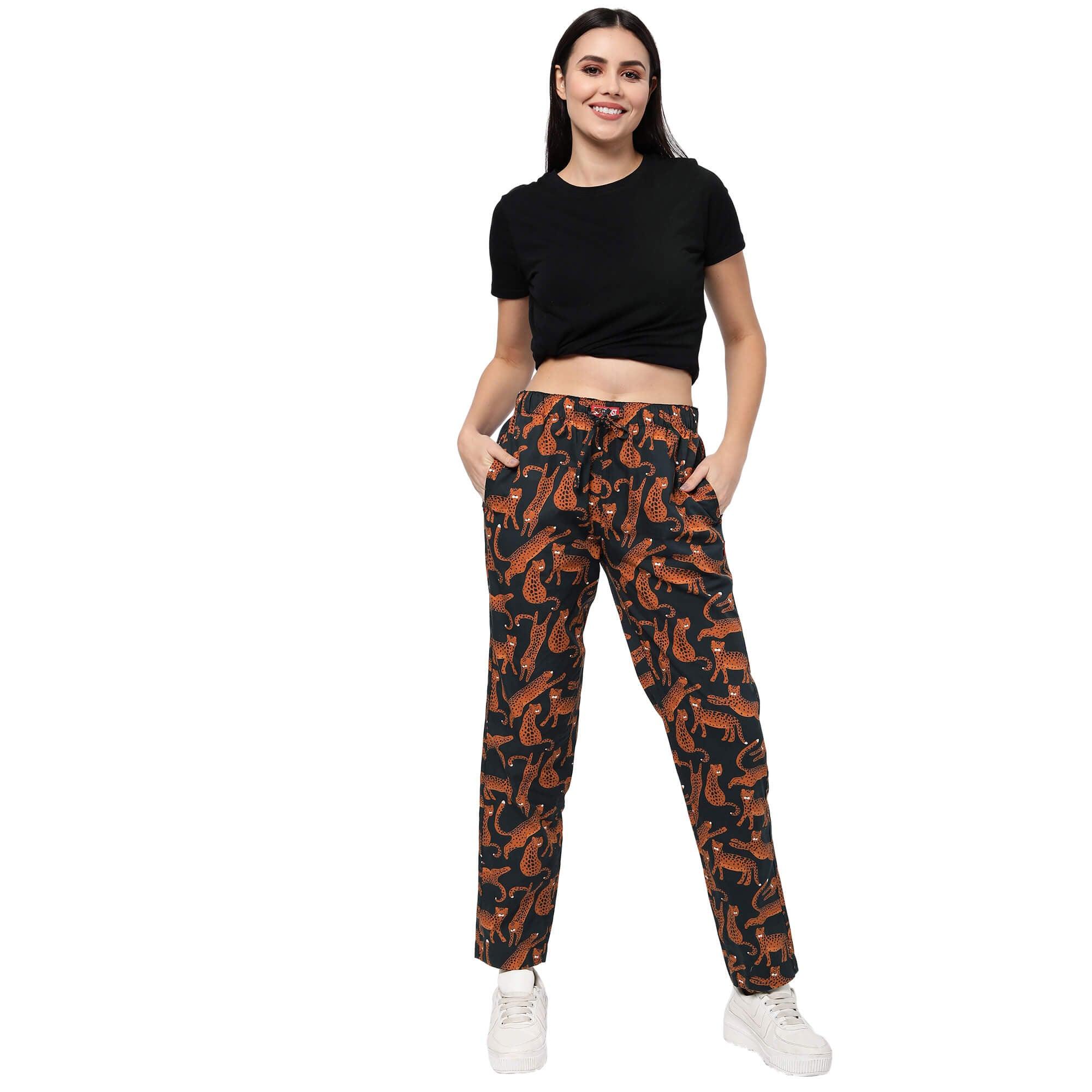 Midnight Leopards Pyjamas For Women