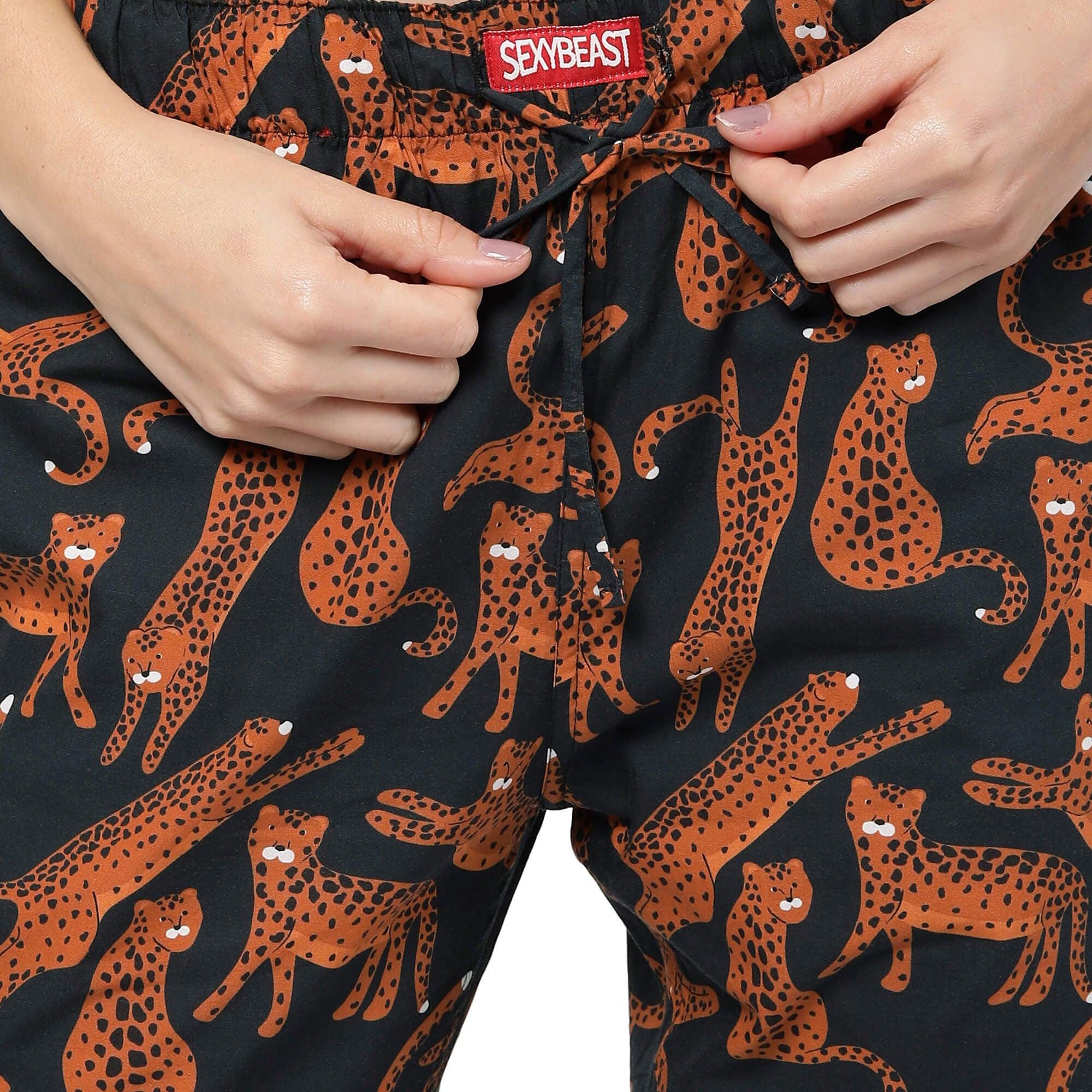Midnight Leopards Pyjamas For Women