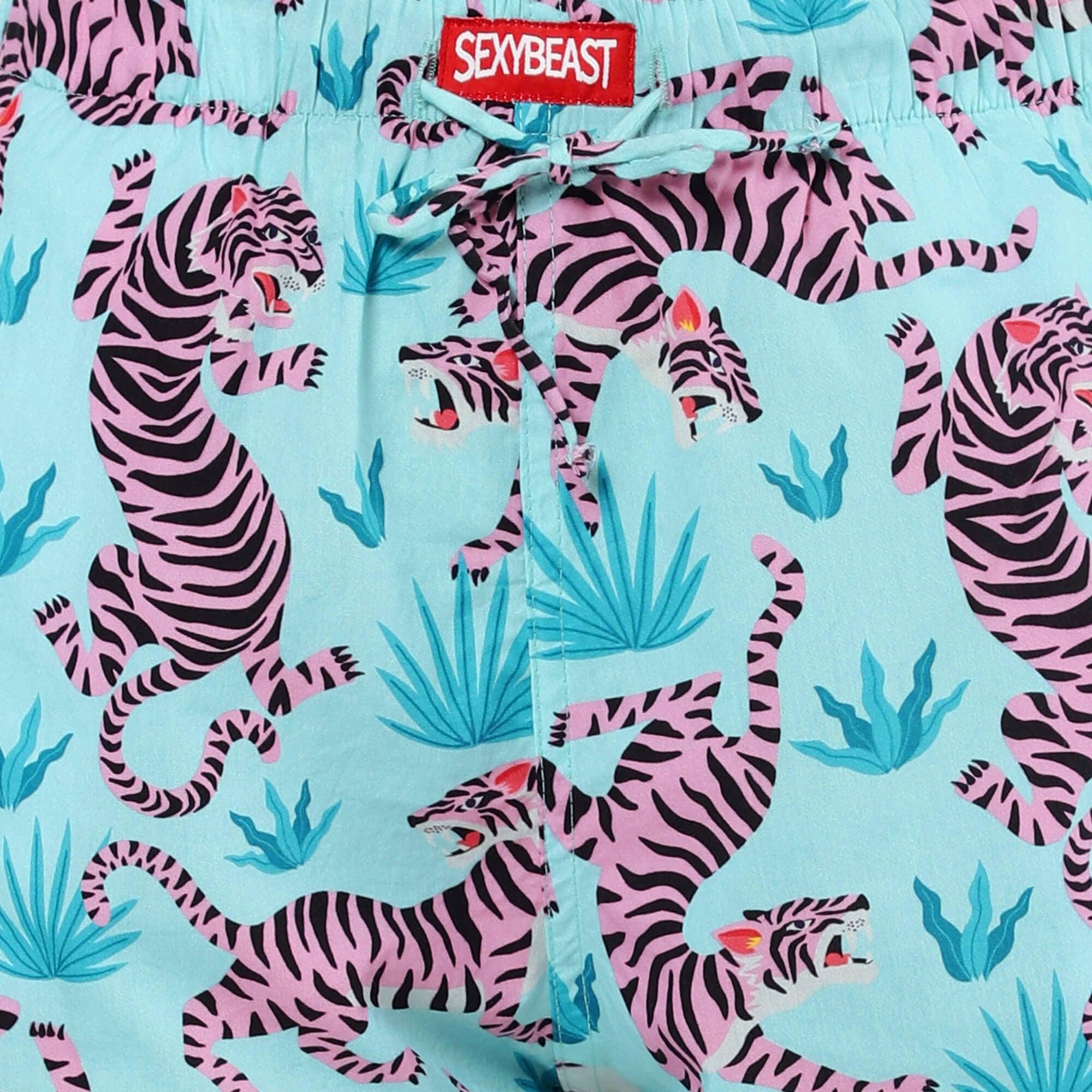 Pink Tigers Boxer Shorts For Women