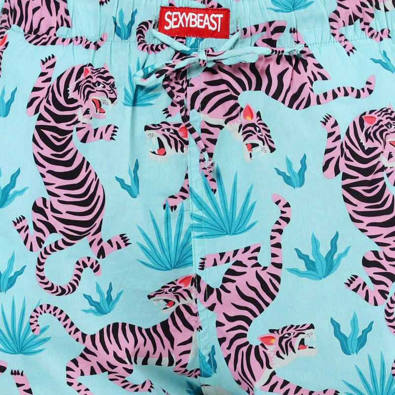 Pink Tigers Boxer Shorts For Women