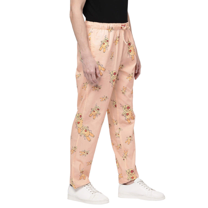 Pink Voodoo Printed Cotton Pajamas For Men