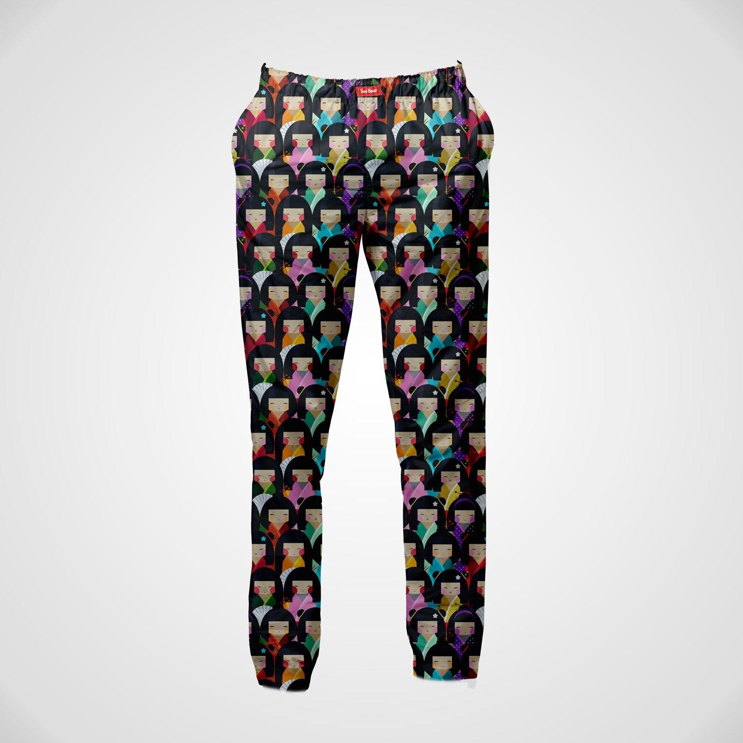 Japanese Dolls Printed Mens Pajamas