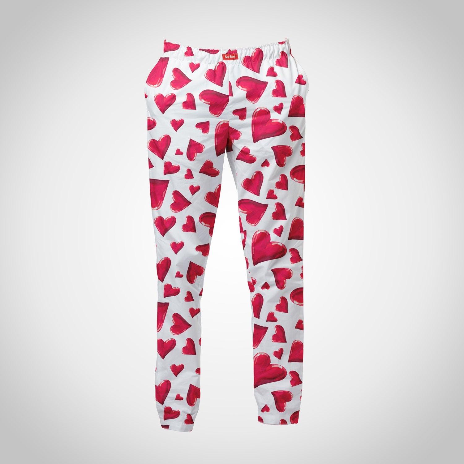 Valentine Hearts Printed Mens Pajamas 