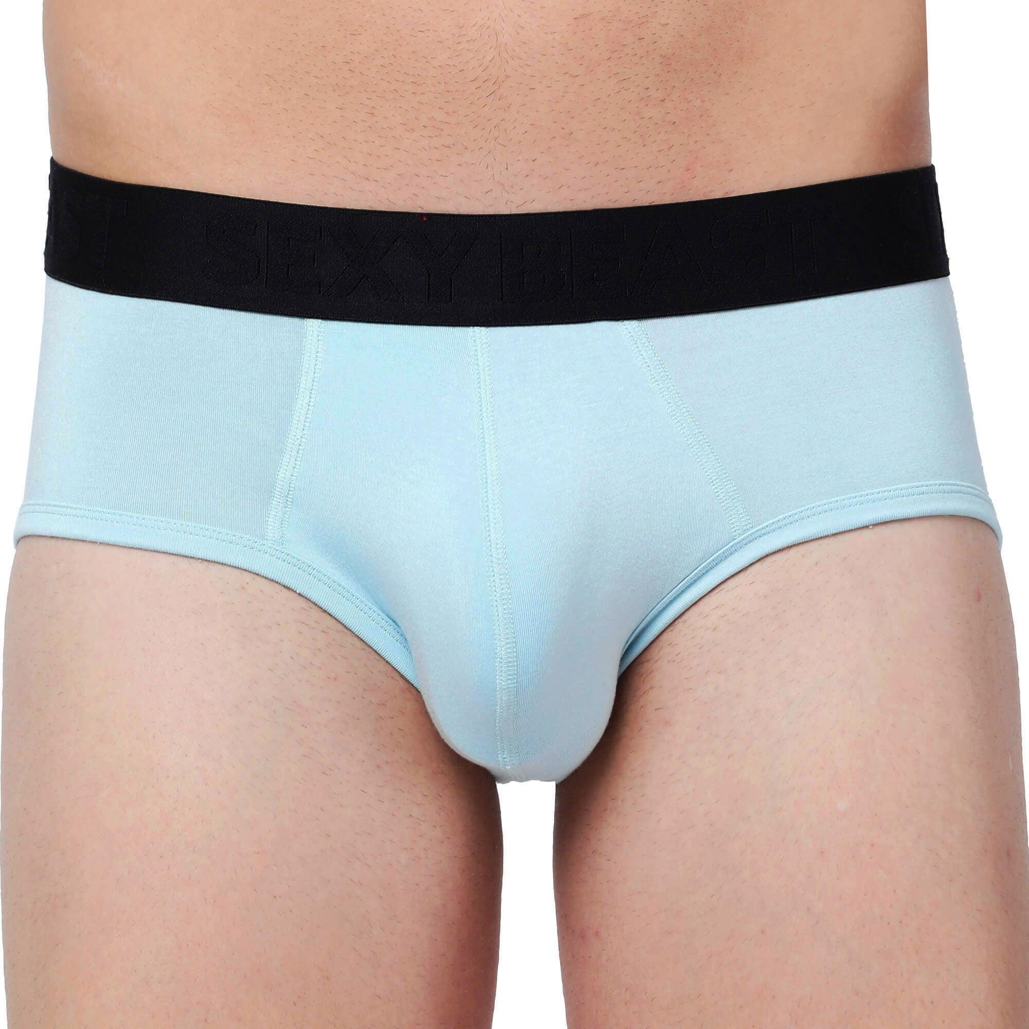 Bubblegum Sky Blue Solid Mens Briefs
