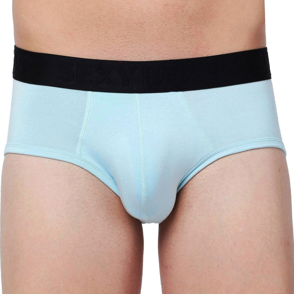 Bubblegum Sky Blue Solid Mens Briefs