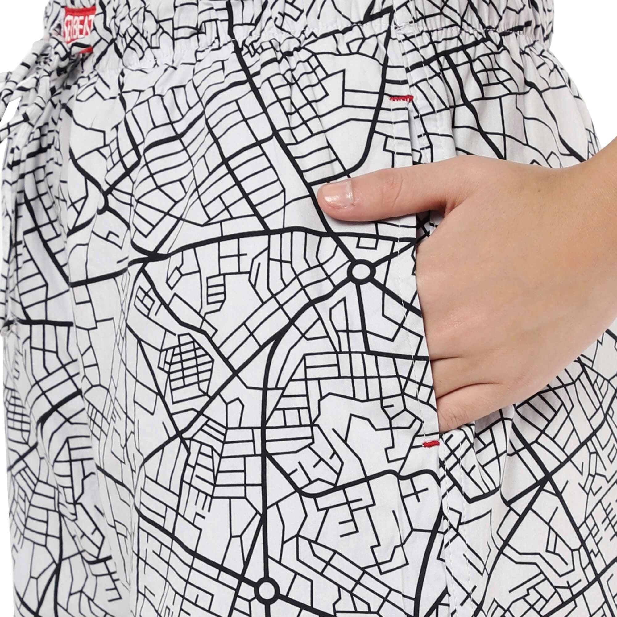 Street Map Boxer Shorts For Women