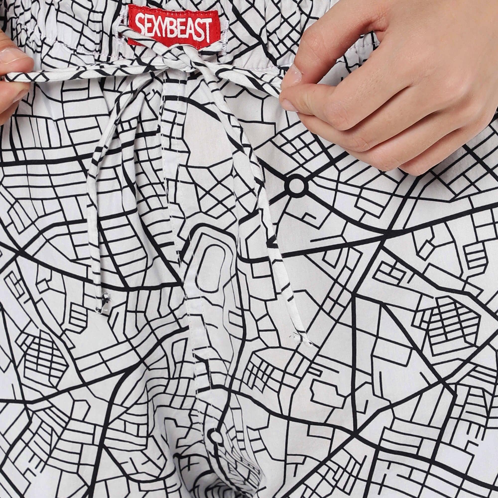 Street Map Boxer Shorts For Women