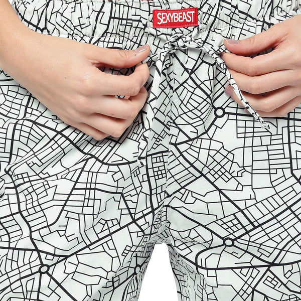 Street Map Printed Women's Pyjamas Online India