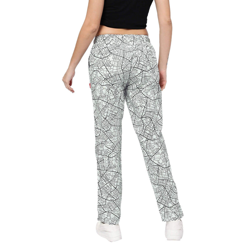 Street Map Cotton Lowers For Womens