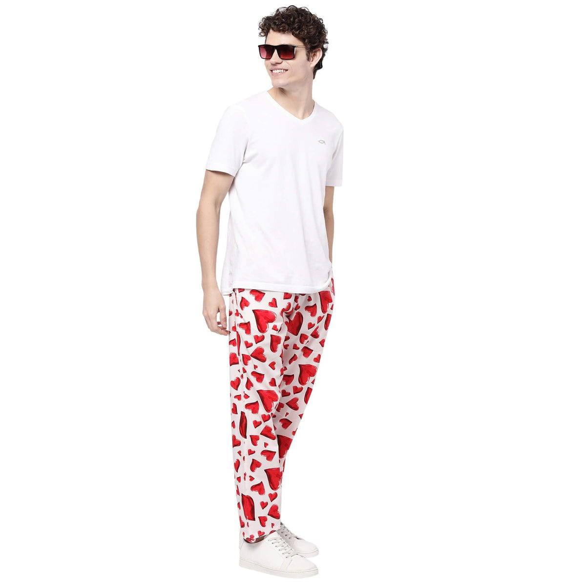 Valentine Hearts Printed Pyjamas For Men 