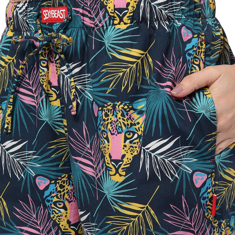 Wild Forest Leopard Cotton Pyjamas For Women