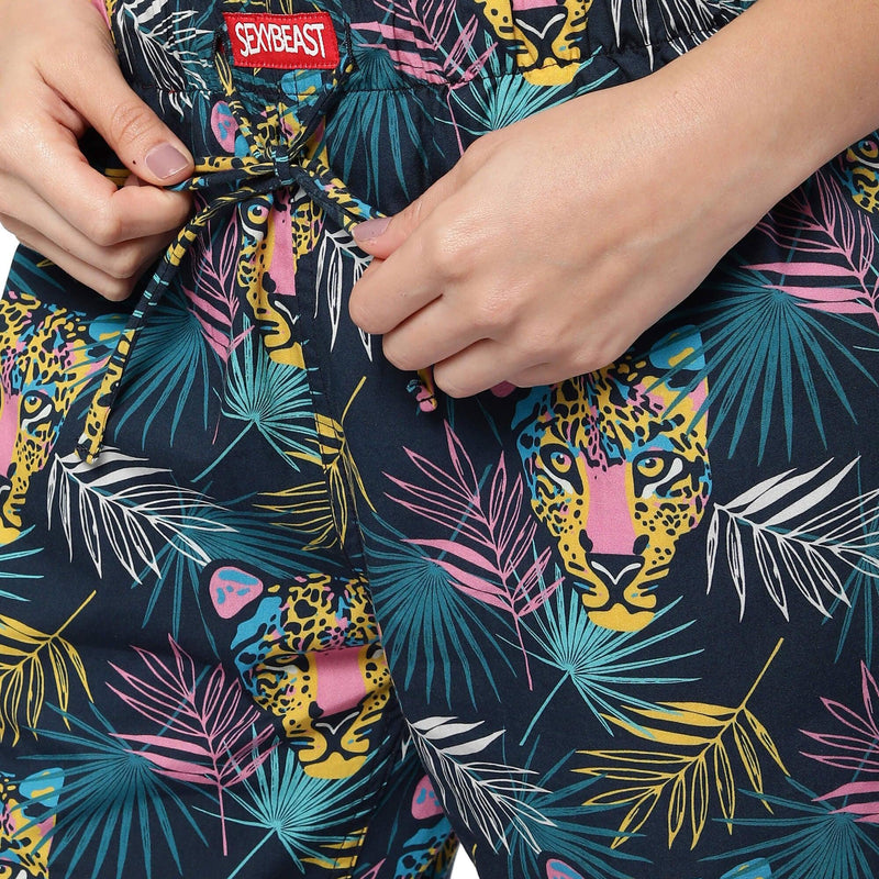 Wild Forest Leopard Printed Women's Pyjamas Online India