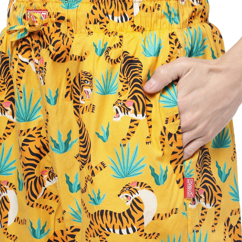 Yellow Tigers Pyjamas For Men