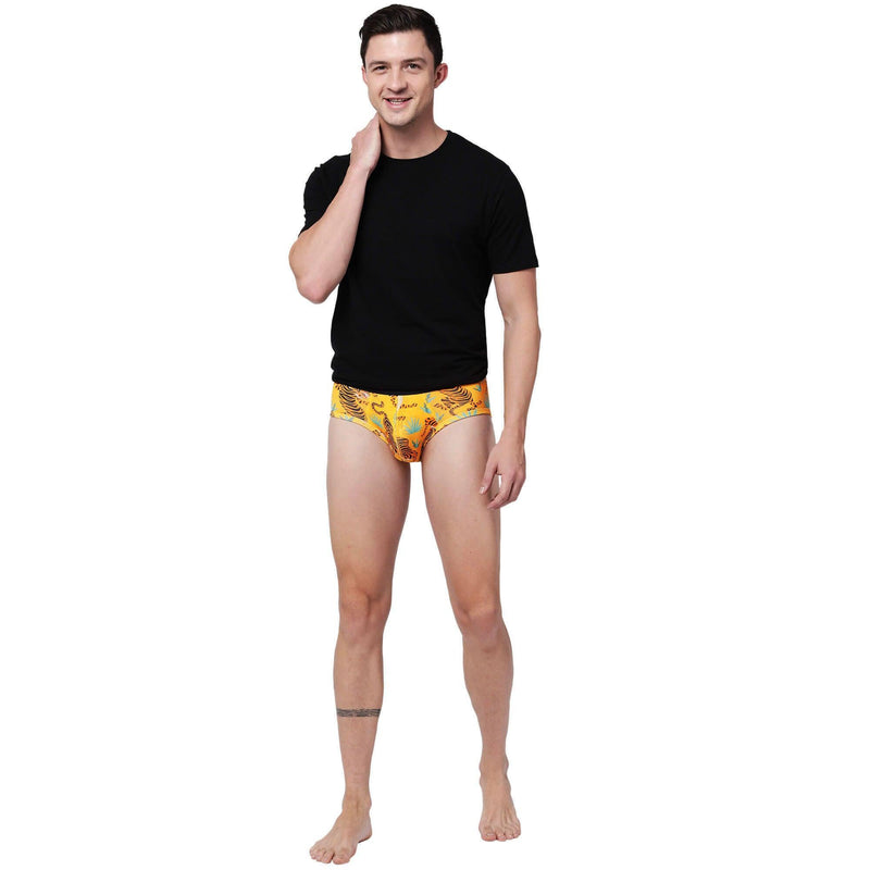 Yellow Tiger Briefs For Men