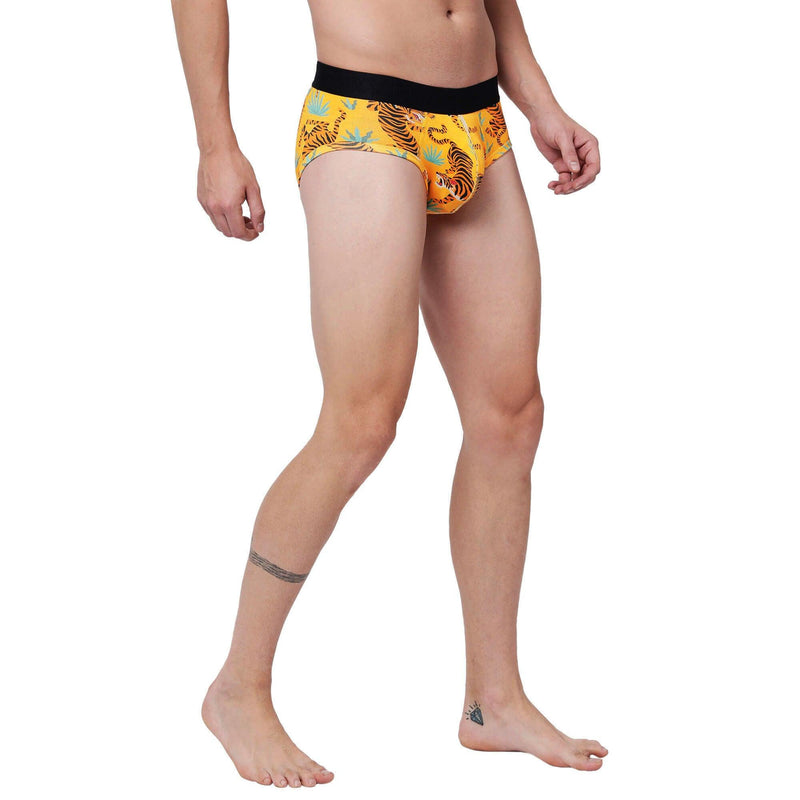 Yellow Tiger Briefs For Men