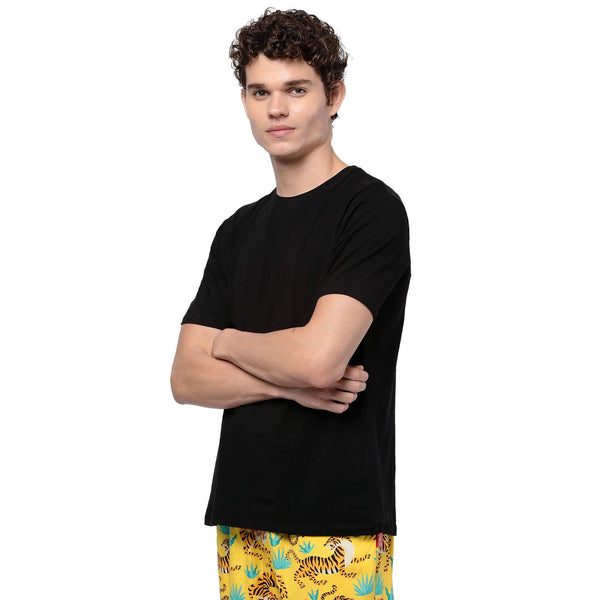 Black Solid T-Shirt for Men