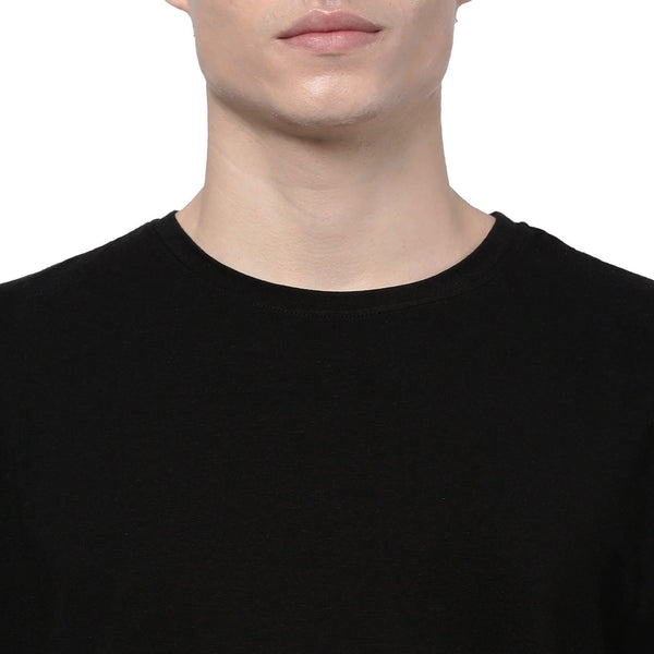 Black Solid T-Shirt for Men