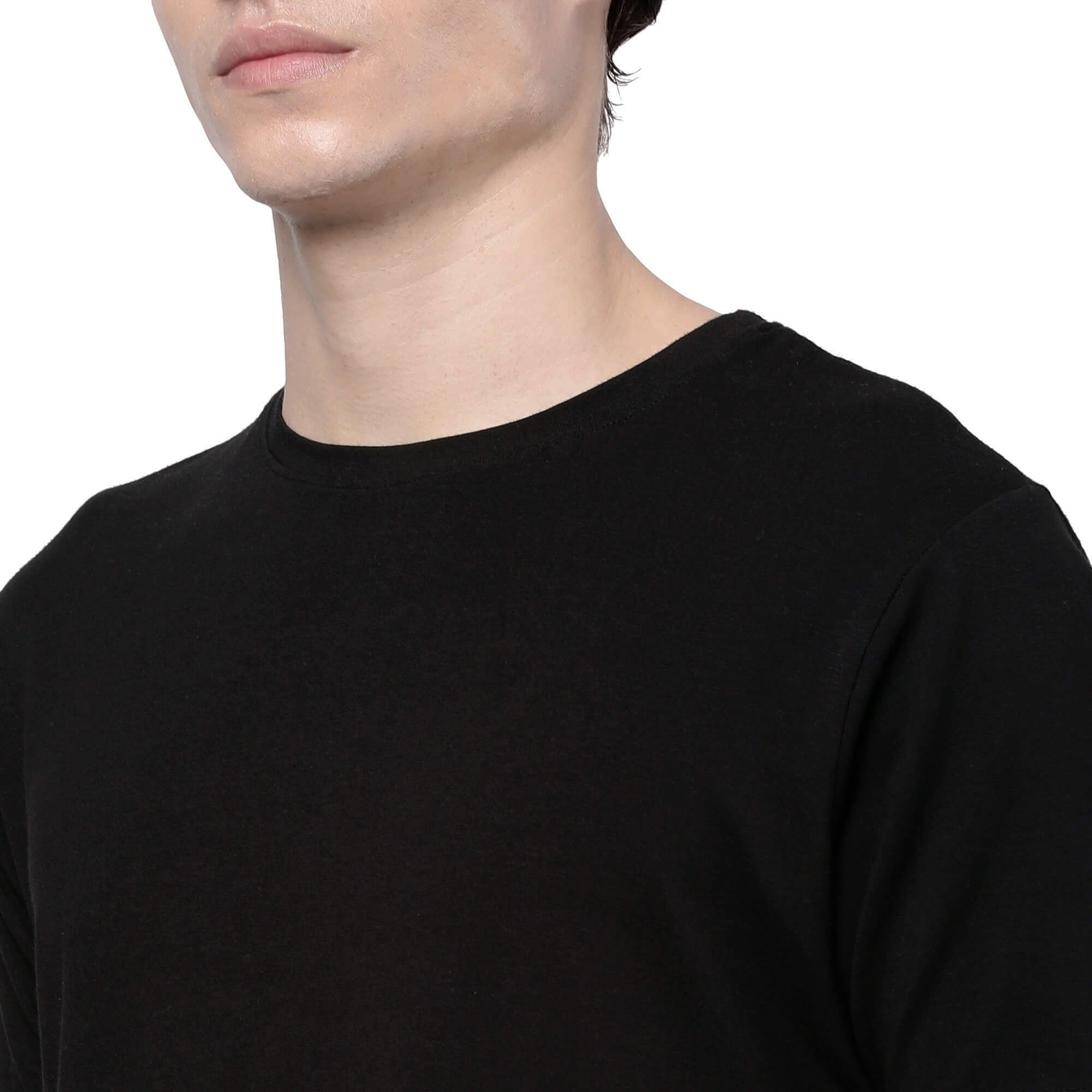 Black Solid T-Shirt for Men