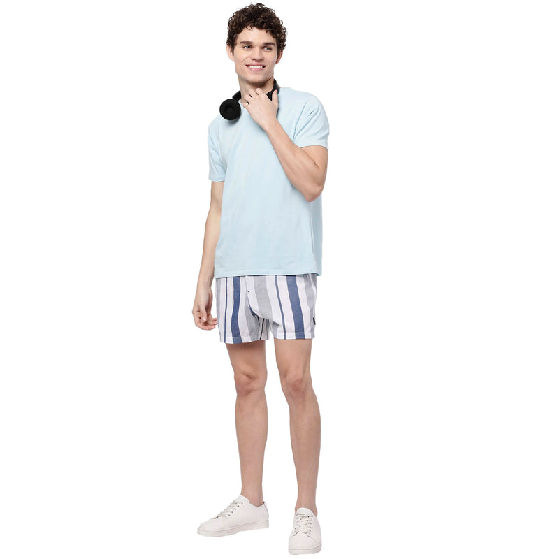 Blue Multi Stripes Shorts for Men