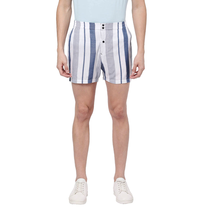 Blue Multi Stripes Shorts for Men