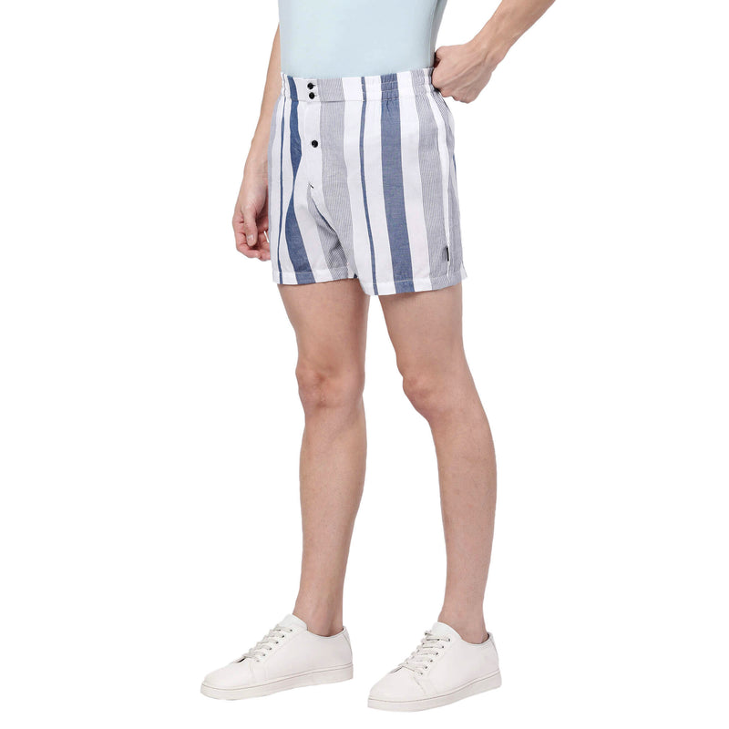 Blue Multi Stripes Shorts for Men