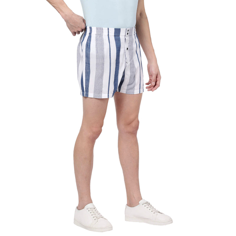 Blue Multi Stripes Shorts for Men