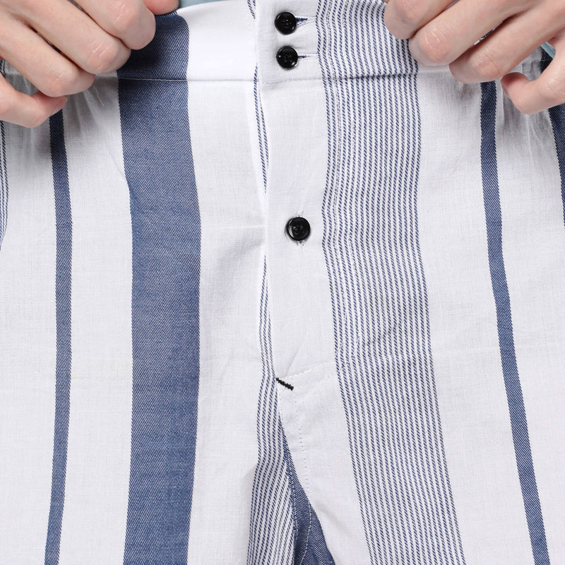 Blue Multi Stripes Shorts for Men