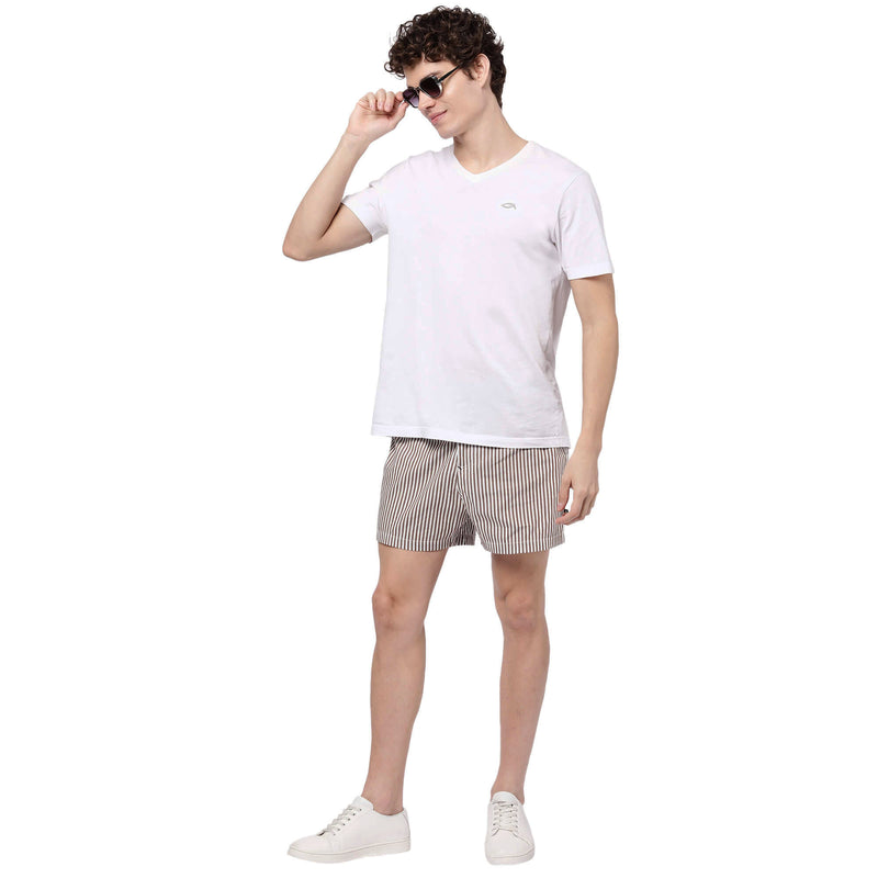 Brown Stripes Shorts for Men