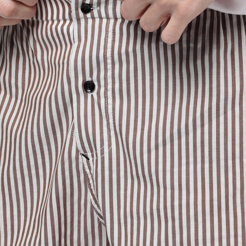 Brown Stripes Shorts for Men
