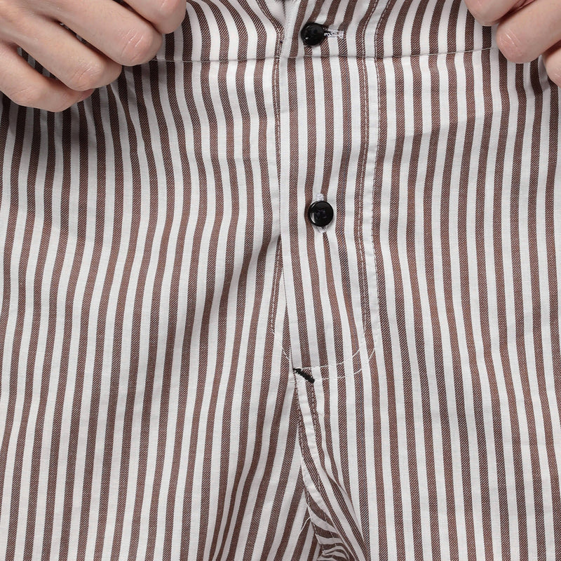 Brown Stripes Shorts for Men