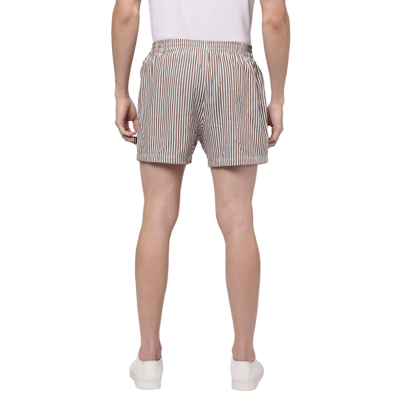 Brown Stripes Shorts for Men