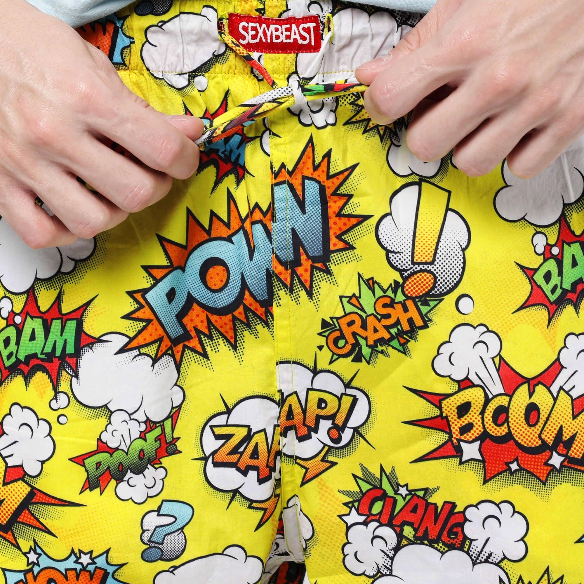 Comic Pow Cool Funky Stylish Printed Pyjamas for Men