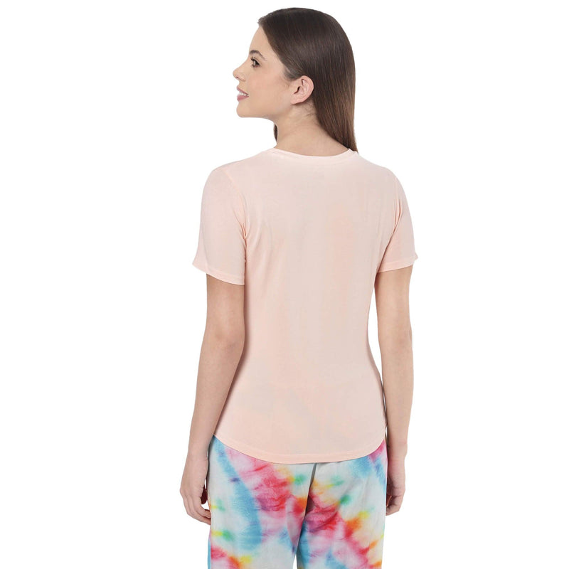 Pink Solid T Shirt for Women