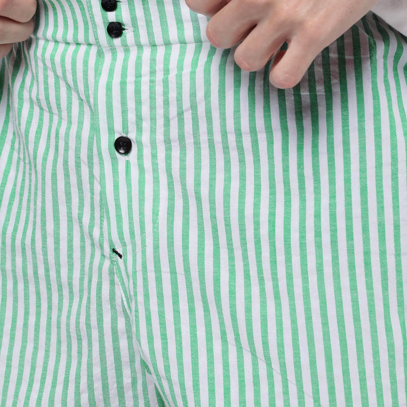 Green Stripes Shorts for Men