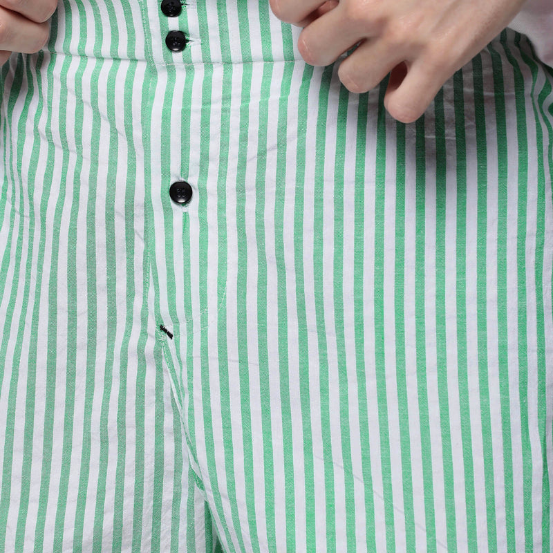 Green Stripes Shorts for Men