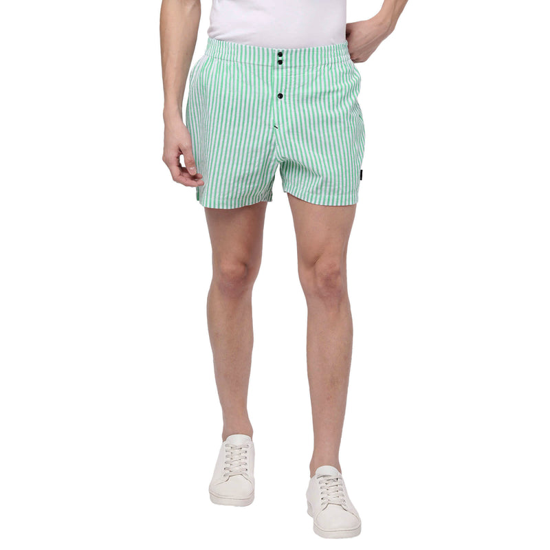 Green Stripes Shorts for Men