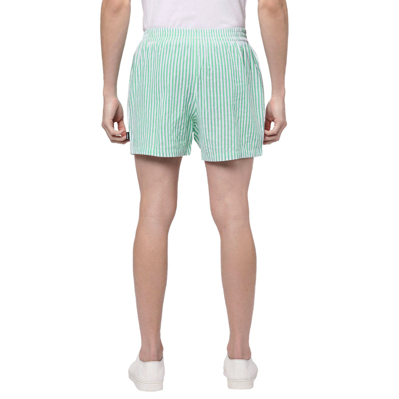 Green Stripes Shorts for Men